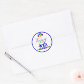 Happy Birthday-stickers met aangepaste leeftijd Ronde Sticker (Envelop)