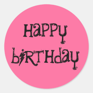 Happy Birthday stickers schetsmatige tekst