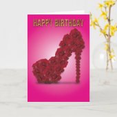 Happy Birthday Stiletto Red Roses Basic Kaart (Gele Bloem)