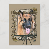 Happy Birthday - Stone Paws - German Shepherd