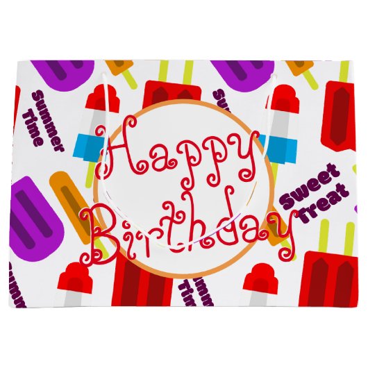 Happy Birthday Summertime, bevroren Bar Groot Cadeauzakje (Voorkant)