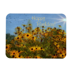 Happy Birthday Summertime Black-Eyed-Susans Magneet