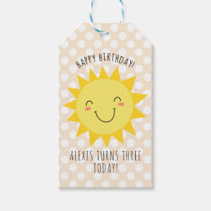 Happy Birthday Sunshine Party Gold Cadeaulabel