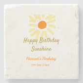 Happy birthday sunshine yellow orange birthday boh stenen onderzetter (Voorkant)