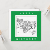 Happy Birthday Supermarket Worker Kaart (Voorkant / Achterkant in situ)