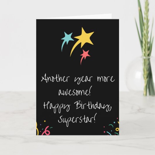 Happy Birthday Superstar Kaart (Voorkant)