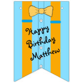 Happy Birthday Suspenders en Bow Stropdas Vlaggetjes (Eerste vlag)