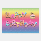 Happy Birthday Sweet Treert Colorful Inpakpapier Vel (Voorkant)