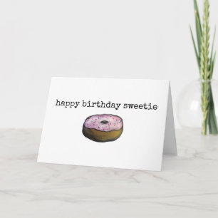 Happy Birthday Sweetie Schattige Pun Sweet Donut K Kaart