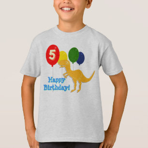 Happy Birthday T-Rex 5 jaar ballonnen T-shirt