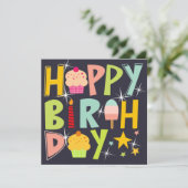 happy birthday T-Shirt Trucker Hat Keychain Magnet (Staand voorkant)