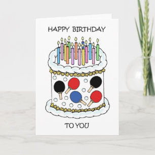 Happy Birthday Table Tennis Ping Pong Kaart