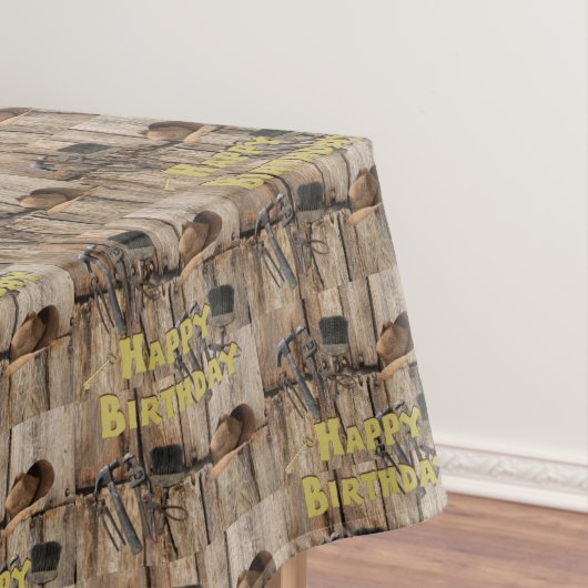 Happy Birthday Tablecloth Construction Tools Tafelkleed (Voorbeeld)