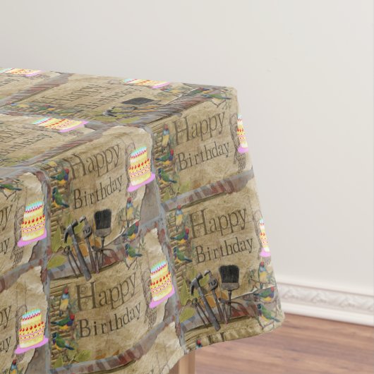 Happy Birthday Tablecloth Construction Tools Tafelkleed (Voorbeeld)