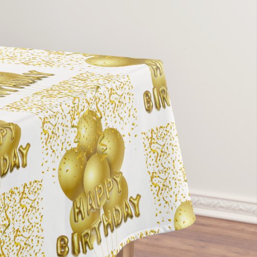 Happy Birthday Tafelkleed Gouden Confetti (Voorbeeld)