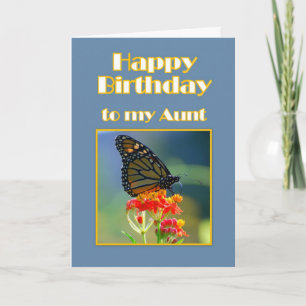 Happy Birthday tante Monarch Butterfly Kaart