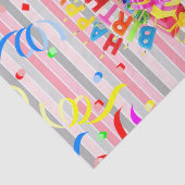 Happy Birthday-tapestapel Stripe Tissuepapier (Detail)