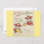  Happy Birthday Tea Briefkaart (Voorkant / Achterkant)