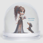 Happy Birthday Teckel Anime Sneeuwbol (Voorkant)