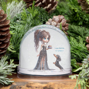 Happy Birthday Teckel Anime Sneeuwbol