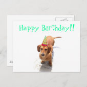 Happy Birthday Teckel Briefkaart (Voorkant / Achterkant)