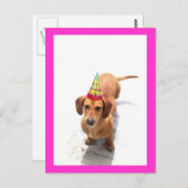Happy Birthday Teckel Briefkaart (Voorkant / Achterkant)