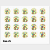 Happy Birthday Teddy Bear 1e T-shirts en geschenke Ronde Sticker