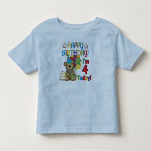 Happy Birthday Teddy Bear 4e T-shirts en geschenke