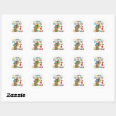 Happy Birthday Teddy Bear 4e T-shirts en geschenke Ronde Sticker (Vel)