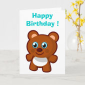 "HAPPY BIRTHDAY" TEDDY BEAR KAART (Gele Bloem)