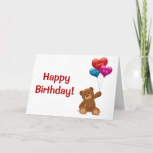 Happy Birthday Teddy Bear Wenskaart Kaart