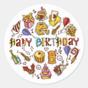 Happy Birthday-tekening Sticker