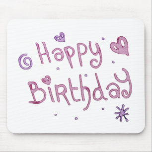Happy Birthday-tekst afspelen Muismat