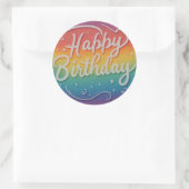 Happy Birthday Tekst en Afbeelding Design Ronde Sticker (Tas)