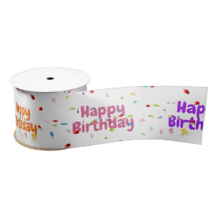 Happy Birthday Tekst en Confetti Lint