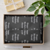  Happy Birthday-tekst | Zwart-wit Tissuepapier (Geschenk)