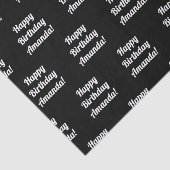  Happy Birthday-tekst | Zwart-wit Tissuepapier (Detail)