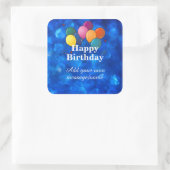 Happy Birthday Template, personalize, Vierkante Sticker (Tas)
