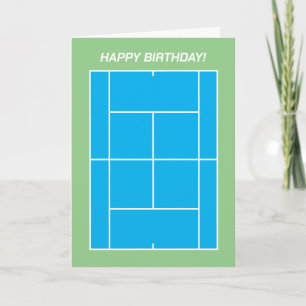 Happy Birthday tennis court wenskaart Kaart