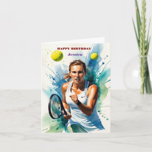 Happy Birthday Tennis Lover Kaart – Fun & Sporty G