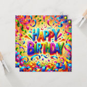 Happy Birthday Text Kaart (Voorkant / Achterkant in situ)