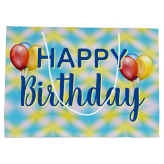 Happy Birthday Tie Dye Herbruikbaar Groot Cadeauzakje