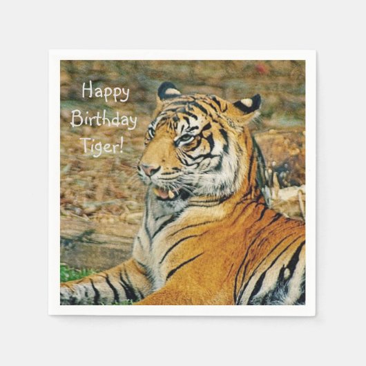 Happy Birthday Tiger Servetten (Voorkant)