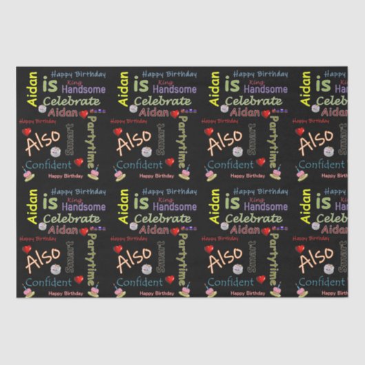 Happy Birthday Tissue Paper Aidan Tissuepapier (Voorkant)