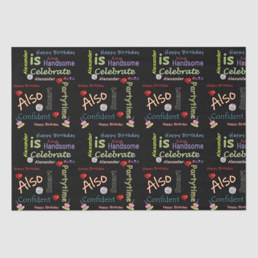 Happy Birthday Tissue Paper Alexander Tissuepapier (Voorkant)