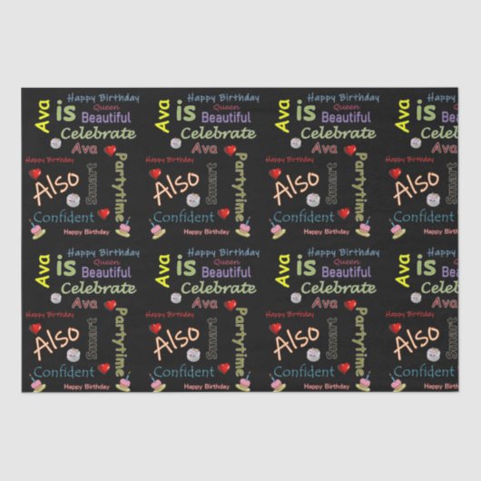 Happy Birthday Tissue Paper Ava Tissuepapier (Voorkant)