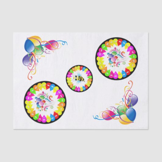 Happy Birthday Tissue Paper Bumblebee Tissuepapier (Voorkant)