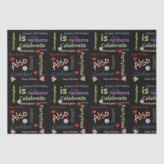Happy Birthday Tissue Paper Christopher Tissuepapier (Voorkant)