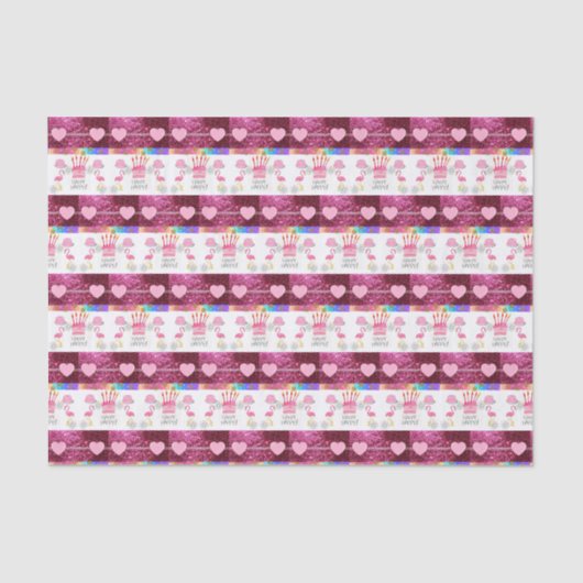 Happy Birthday Tissue Paper Flamingo Tissuepapier (Voorkant)