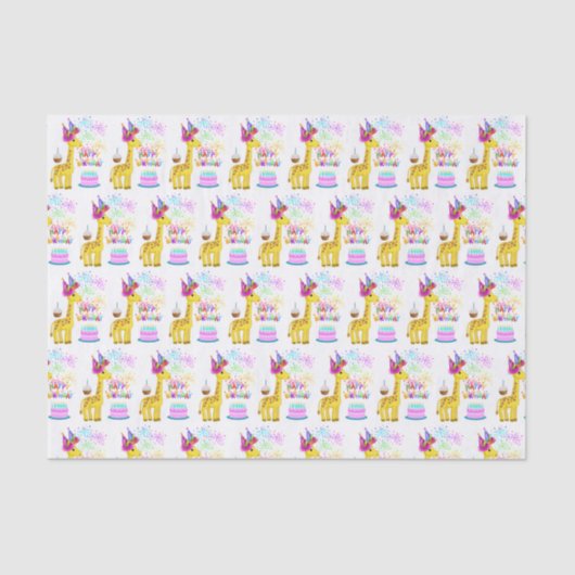 Happy Birthday Tissue Paper Giraffe Tissuepapier (Voorkant)